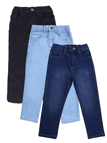 Image of KiddoPanti Boys Regular Fit Denim Pant | Stretch Poly Cotton Denim | Regular Fit Full Length Pant | Back Elasticated & Button with Zip Open Fly
