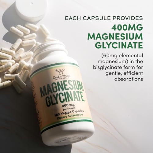 Magnesium Glycinate 400mg, Chelated Magnesium Supplement, 180 Capsules - Image 4
