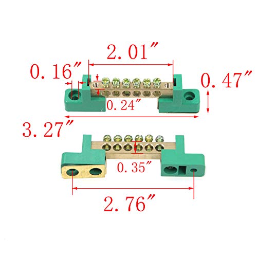 My Mironey Terminal Bus Bar 6 Positions Screw Brass Terminal Grounding Strip Bus Bar Block Green Terminal Block Pack Of 5 #TOP1