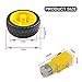 Geekstory 4PCS DC Gearbox Motor TT Motor 200RPM with Leads + 4PCS 1:48 Tire Wheel Anti-interferen DC 3-6V for Arduino Smart Car DIY Robot Toy RC Car (2Pin Male Connector Wire)