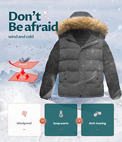 Image of CREATMO US Boy's Water Resistant Winter Coats Warm Fleece Lined Outwear Windbreaker Ski Jacket