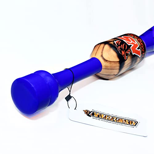 Naqqash Sports Heavy Weight Two Handed Baseball & Softball Bat With Solid Ash Wood For Trainer And Infungo In Size 31 Inches/34 Oz Classic Blue & Black With Flame Work Free 2Pcs Mini Baseball Bats #TOP3