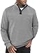 TUREFACE Men's Long Sleeve Quilted Sweatshirt Loose Fit Casual Cozy Pullover Clothes 2025 Trendy Fleece Button Down Tops,Gray,L