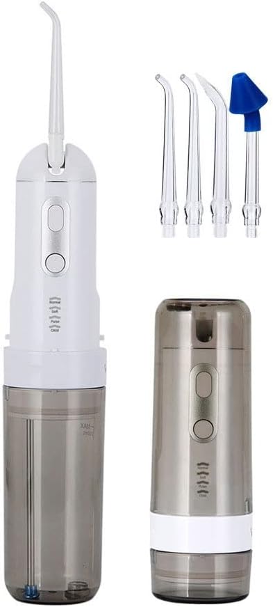 Water Flosser Oral irrigator for Teeth Cleaning, 4 Pressure Modes- Rechargeable Oral Irrigator Waterproof Design - with a Powerful Battery for Home&Travel (Color : Gray)