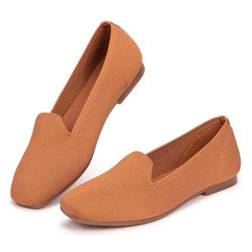 Image of Frank Mully Women's Loafer Flats Square Toe Comfortable Office Work Shoes, Cute Penny Loafer Slip On Walking Driving Shoes