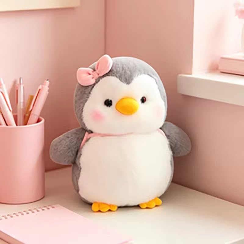 Image of SCOOBA Adorable Grey Penguin Soft Toy with Bag 25cm (Small 25cm Grey Penguin with Bag)