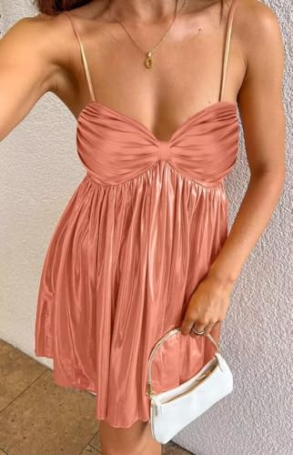 Stylefun Women's V-Neck Short Homecoming Dresses for Teens 2025 Spaghetti Strap Prom Dress with Pocket CYM0254