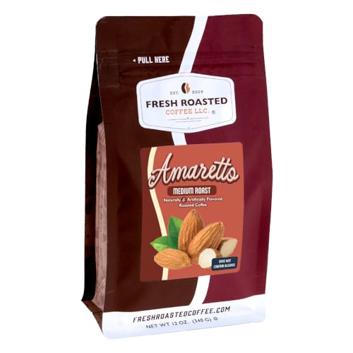Image of Fresh Roasted Coffee, Amaretto Flavored Drip Ground Coffee, Medium Roast, Kosher, 12 oz