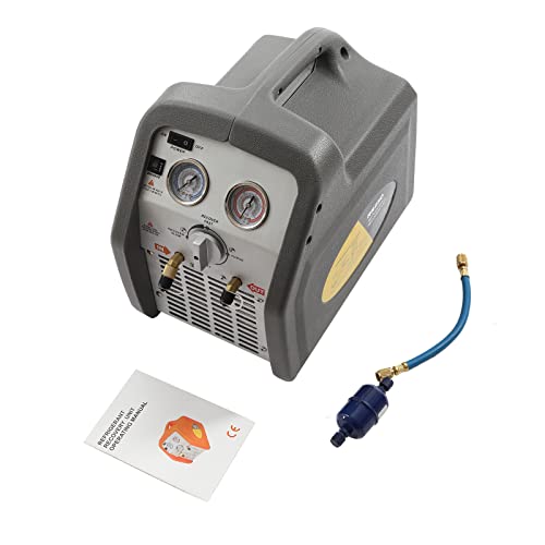 Refrigerant Recovery Machine 3/4 HP Air Conditioning Refrigerant Recovery Unit HVAC 558 psi Protection 110V 60Hz Air Conditioning Repair Tool (Gray)