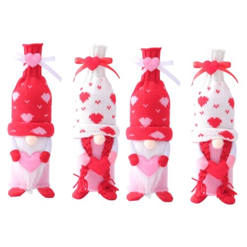 Decoración de botella de vino PRETYZOOM para mesas de San Valentín