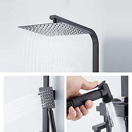 Ensemble de douche noir anti-calcaire avec mitigeur stable et précis