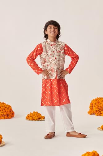 Pspeaches Boys Printed Regular Kurta With Pyjamas (5-6Years)