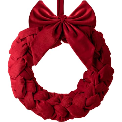 Barydat Christmas Velvet Wreath 14' Wreaths for Front Door Velvet...
