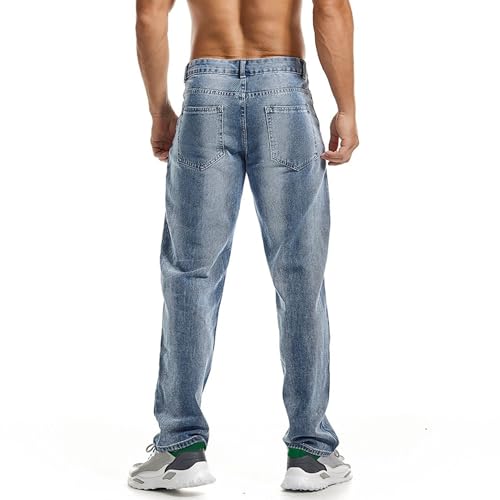 Men's Slim Fit Stretch Ripped Trouser Zipper Lightweight Classic Male Jean Comfortable Work Leg Denim Men Pant3