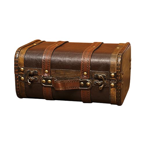 Holdes Cofre del tesoro de | Baúl de almacenamiento pequeño con asa – Cofre del tesoro para joyas, colección de monedas y decoración del hogar