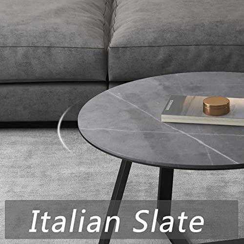 Table basse ronde de salon compacte pour aménager un petit appartement moderne