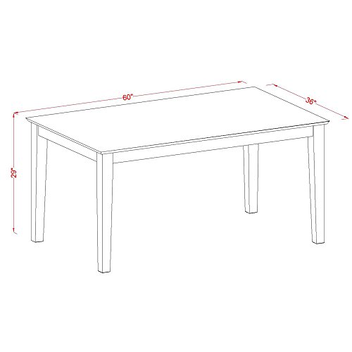 EAST WEST FURNITURE Kitchen Dining Table Set 6 Pc - Brown Linen Fabric Kitchen Chairs - Cappuccino Finish 4 legs Solid Wood Rectangular Small Dining Table and Bench