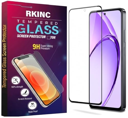 Image of RKINC Tempered Glass for Oppo A5 Pro (6.67 Inch) Military Grade Gorilla Screen Guard Protector | With Installation Kit | Edge to Edge Coverage | Black
