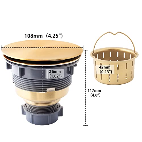 Ensamblaje de Drenaje para Fregadero de Cocina 3.5 pulg Oro miniatura 4