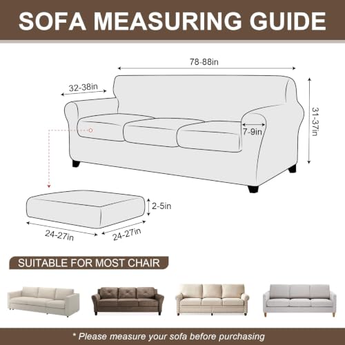 ANARACHON 4-Piece Leather-Look Sofa Cover