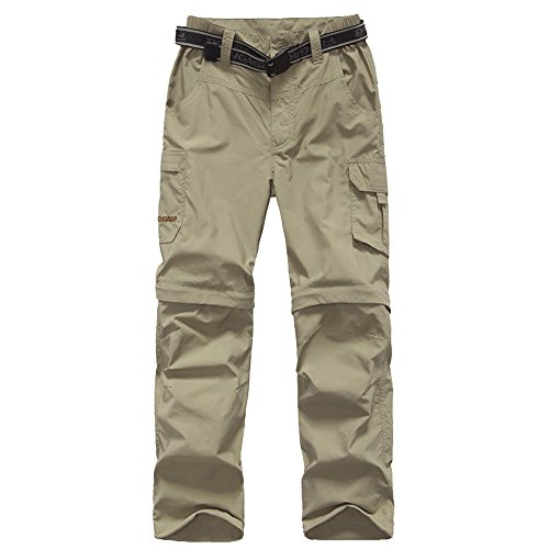Kids Monolayer Can be Split Super Stretch Quick Drying Outdoor Pants 3301 Khaki X-Large