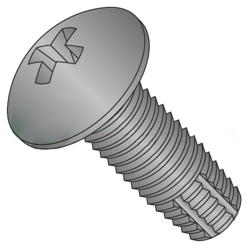 10-24 x 1/2" Type F Thread Cutting Screws/Phillips/Truss Head/Steel/Black Zinc (Carton: 9,000 pcs)