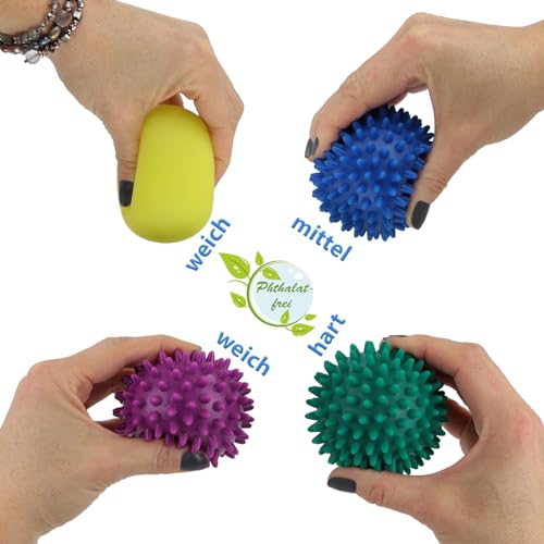 Igelball BB Sport Massagebälle 4er Set mit verschiedenen Härtegraden
