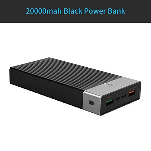 Quick Charge 3.0 Power Bank 20000mah Three Output 5V2A/9V2A/12V1.5A*1 18W Max External Battery Charge For Mobile Phone (Color : 20000mah Black)