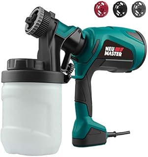 Paint Sprayer, NEU MASTER NSG0070 Electric Spray Gun, HVLP Paint Gun with 3 Spray Patterns, 3 Nozzle Sizes and 1200ml Detachable Canister for Painting Ceiling, Fence, Cabinets