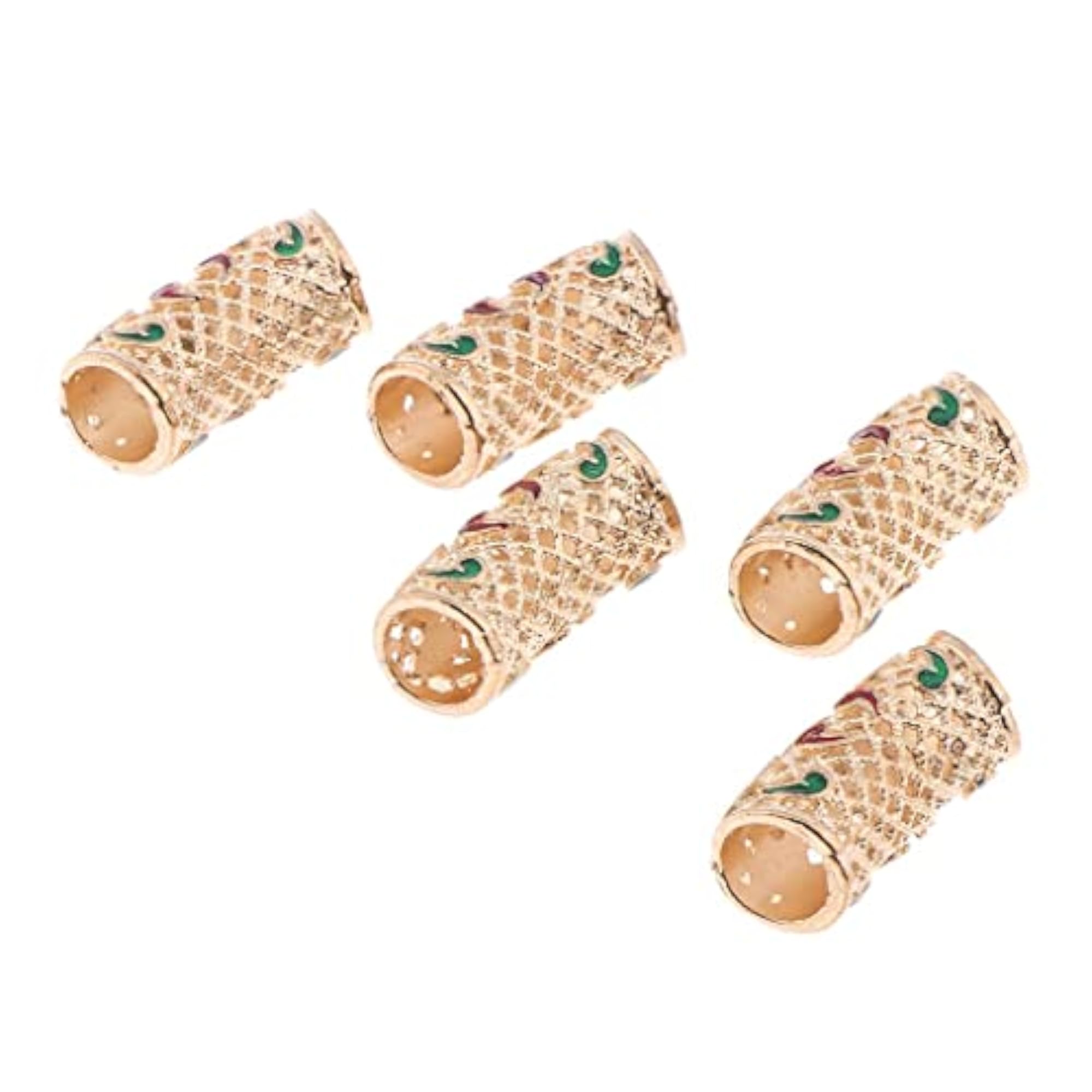 20pcs Ancient Gold Dreadlock Hair Beads & Cuff Clips Set