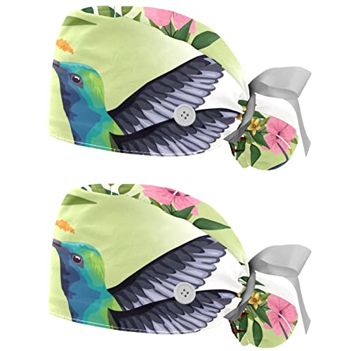 Chapeaux bouffants colibri JDEZ imprimé tropical casquettes de travail légères
