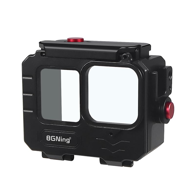 BGNing Aluminum Alloy 80m Waterproof Housing Case Diving Case for 12 11 10 9 Action Camera Underwater Vlog Shell Protective Frame (Standard Version)