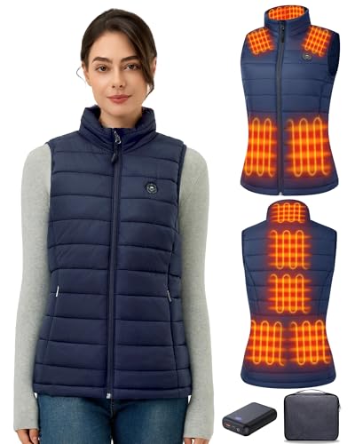 Image of Women's Heated Vest with 16000 mAh Battery Pack Included, 9 Zones Smart Temp Control Ergonomics Heating System