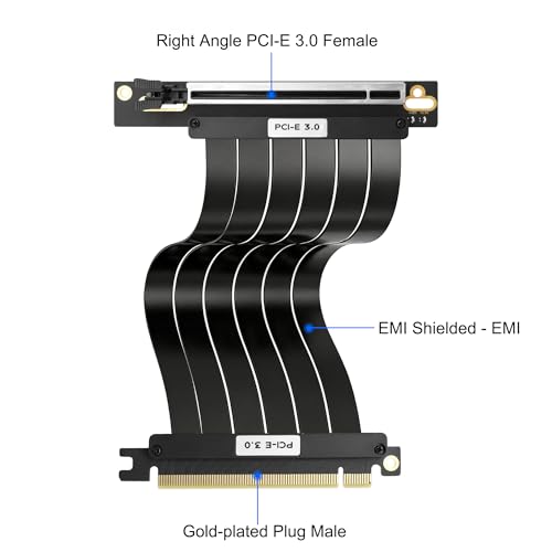 PCI-E 3.0 16x riser cavo scheda di prolunga schermata GPU ad alta velocità montaggio verticale PCIe 3.0 16x maschio a femmina 90 gradi angolo retto scheda grafica supporto RTX3060-2 - Scheda video - Immagine 2