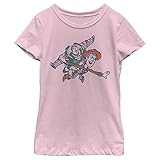 Disney Pixar Girl's Toy Story Woody and Buzz Fly with Me T-Shirt - Light Pink - Medium