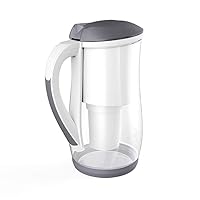 Vista 3 de Gentoo Glass - Jarra de filtro de agua alcalina (gris y blanco) de 1,5 L con 1 cartucho de filtro Gentoo