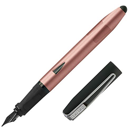 Online Füller Switch Plus, Patronen-Füller & Touchpen in einem, für Tablets & Smartphones, Multifunktions-Stift inkl. Kombi Tintenpatrone, Rosegold,