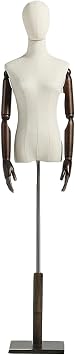 Mannequin, Female Mannequin Torso,Fashion Manikins Bust for Wedding Dress Form Display,Adjustable Tailors Dummy with Wooden Base