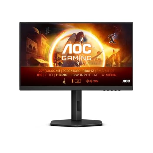 AOC Gaming 27G4X - 27 Zoll FHD Monitor, 180 Hz, 1 ms, FreeSync Prem., G-Sync comp., HDR10 (1920x1080, HDMI, DisplayPort) schwarz