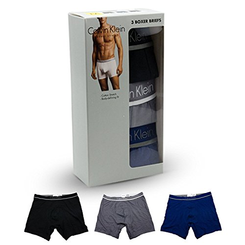 [カルバンクライン] Calvin Klein ボクサーパンツ 3枚セット 2タイプ ブラック グレー ブルー (M, Cタイプ) [並行輸入品]