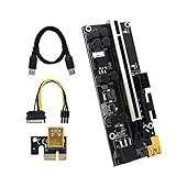 Mis à Jour VER009S Plus PCI E Riser Card pour Windows 10/8.1/8/7/XP 009S PCIE X1 à X16 6Pin Puissance 60CM USB 3.0 Câble pour Carte Graphique GPU Minière