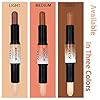 Dual-ended Contour Highlight Stick,Wonder Stick,2 in 1 Concealer,Contour Foundation Stick For Face Body Shaping,Waterpoof Lasting (Medium)