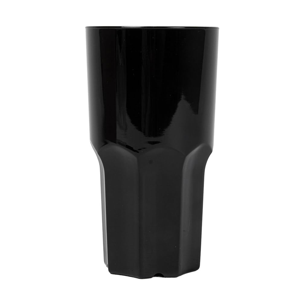 García de Pou - 12 Unidades - Vasos Apilables 460 Ml Ø 8,2/6,2X15,1 Cm Negro Policarbonato