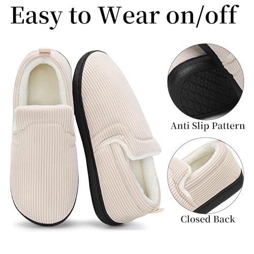 Mens Slippers for Women Slip on House Shoes Outdoor Indoor Warm House Slippers Closed Back Winter Slipper Corduroy4
