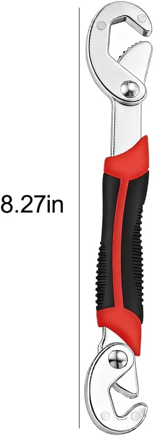 Dual Head Adjustable Wrench, 2-in-1 Self-Adjusting Pipe Tool, Carbon Steel, for Plumbing, Automotive & DIY Repair