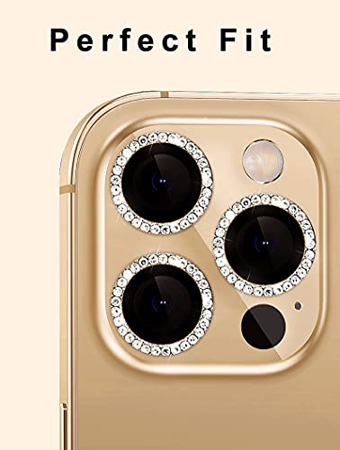 GIOPUEY Camera Protector for iPhone 13 Pro Max, Bling Crystal Diamond Camera Protection Ring, 9H HD tempered glass - Image 3
