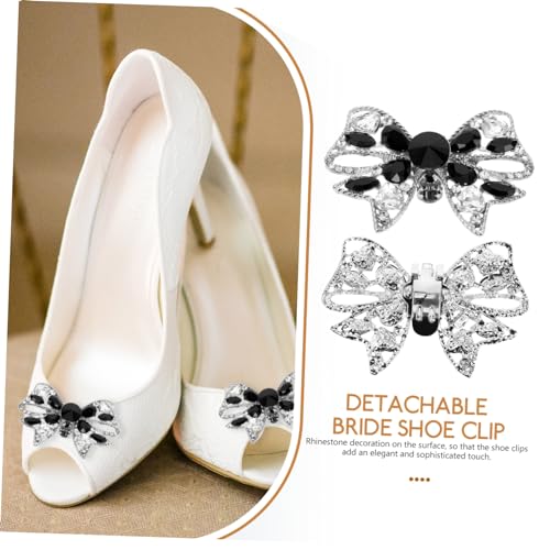 Boucle de chaussure arc de mariée Healvian avec strass de haute qualité pour escarpins