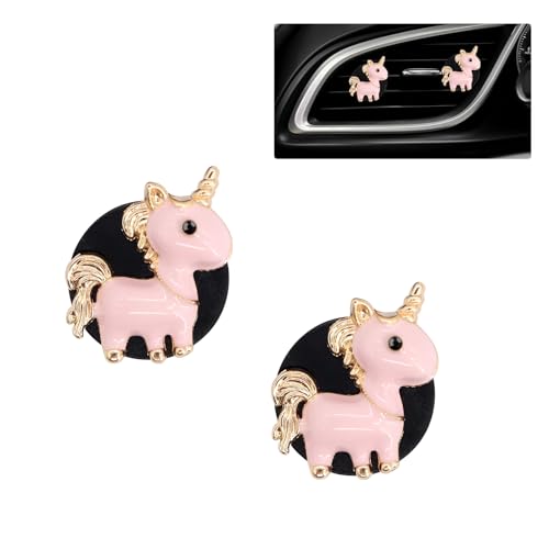 Image of ORIESSE Unicorn Car Accessories,2pcs Pink unicorn Air Vent Clips Car Air Freshener with Lavender Scent,Cute Girly Car Decor for Women Teens,Refillable Diffuser