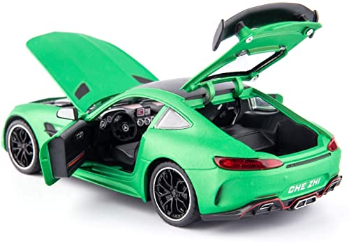 Image of 1:24 Scale Big Benz AMG GTR Toy Car|Metal Pullback Diecast Car for Kids with Openable Doors, Sound|Light Effects Toy for Car Enthusiasts|Color As Per Available,green