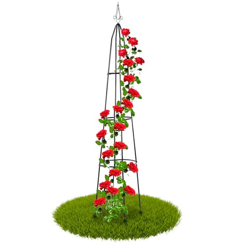 ZOLTA Rankhilfe Pergola Metall Schwarz – 200 cm Obelisk für Kletterpflanzen Rosen Tomaten Blumen – Garten Rankturm Outdoor Balkon Terrasse – Wetterfest & Rostfrei – Rankhilfe mit Stahlrohr ZOLTA Rankhilfe Pergola Metall Schwarz – 200 cm Obelisk für Kletterpflanzen Rosen Tomaten Blumen – Garten Rankturm Outdoor Balkon Terrasse – Wetterfest & Rostfrei – Rankhilfe mit Stahlrohr